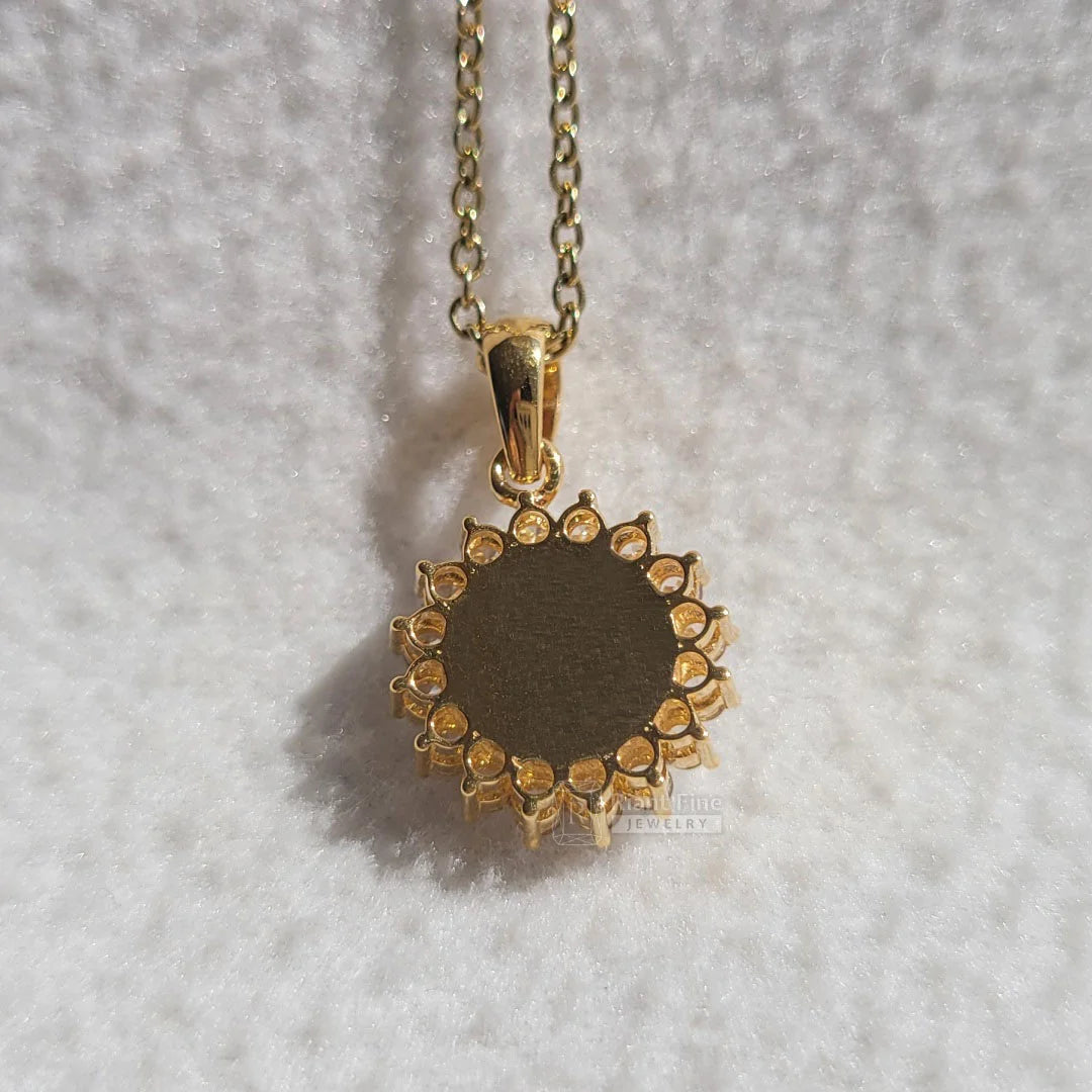 Yellow Gold Pearl & Moissanite Pendant