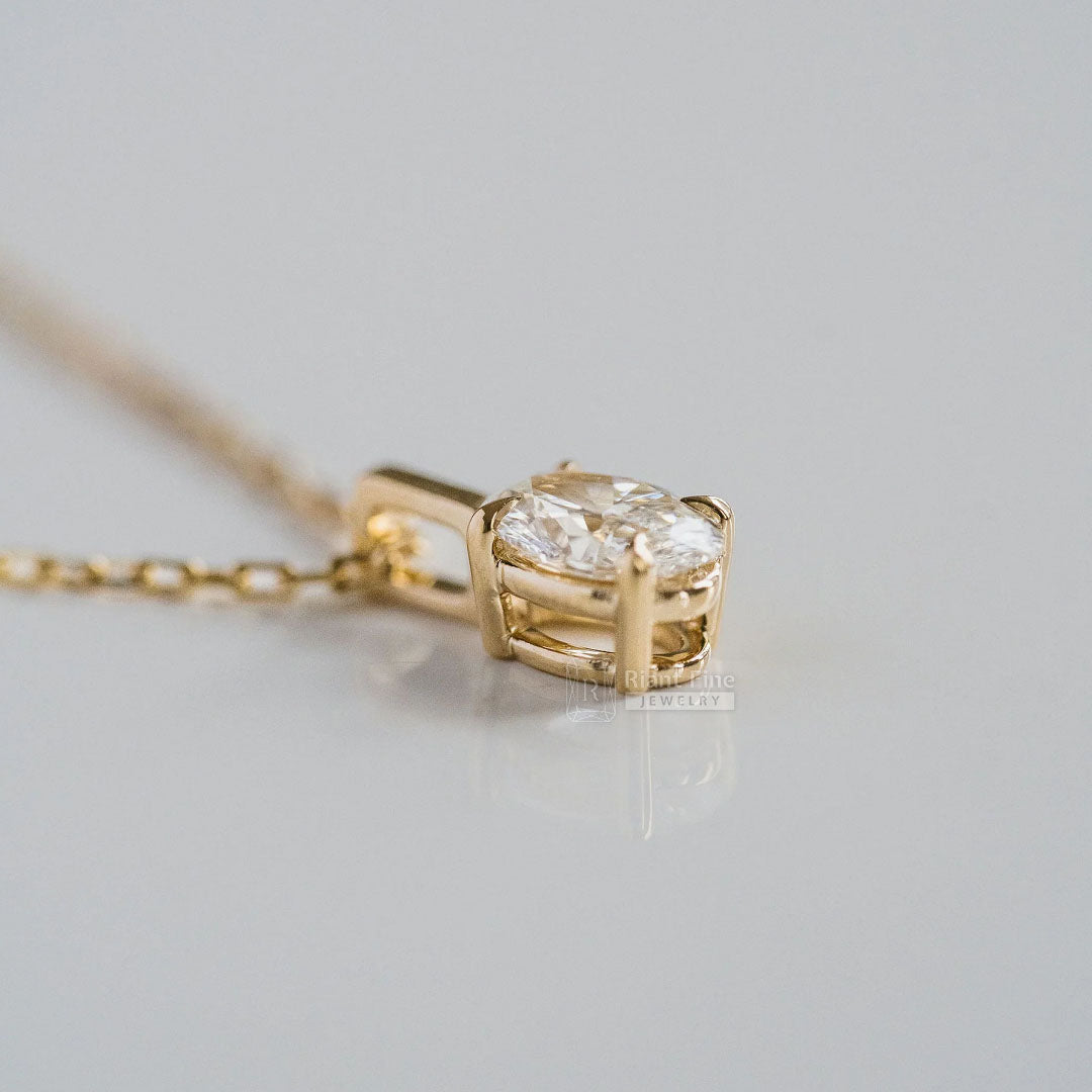 Moissanite Pendant in 14K Gold