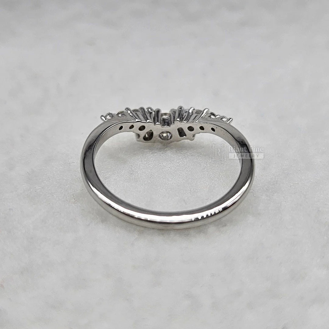 Multi Shape Diamond Curved Wedding Band in 14K Gold - Riant Fine Jewelry