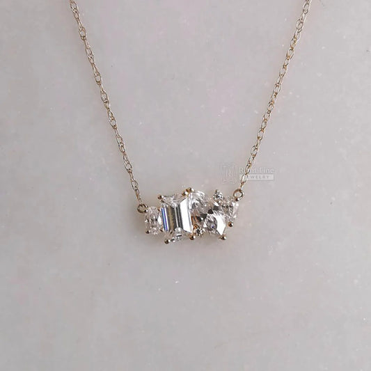 Multi Shape Moissanite Pendant Necklace