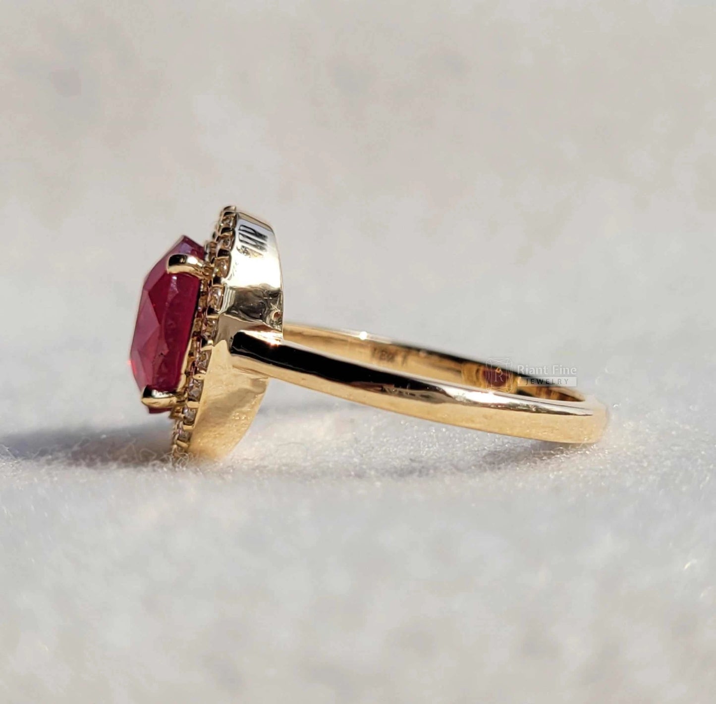 Natural Glass Fill Ruby Engagement Ring - Riant Fine Jewelry LLC