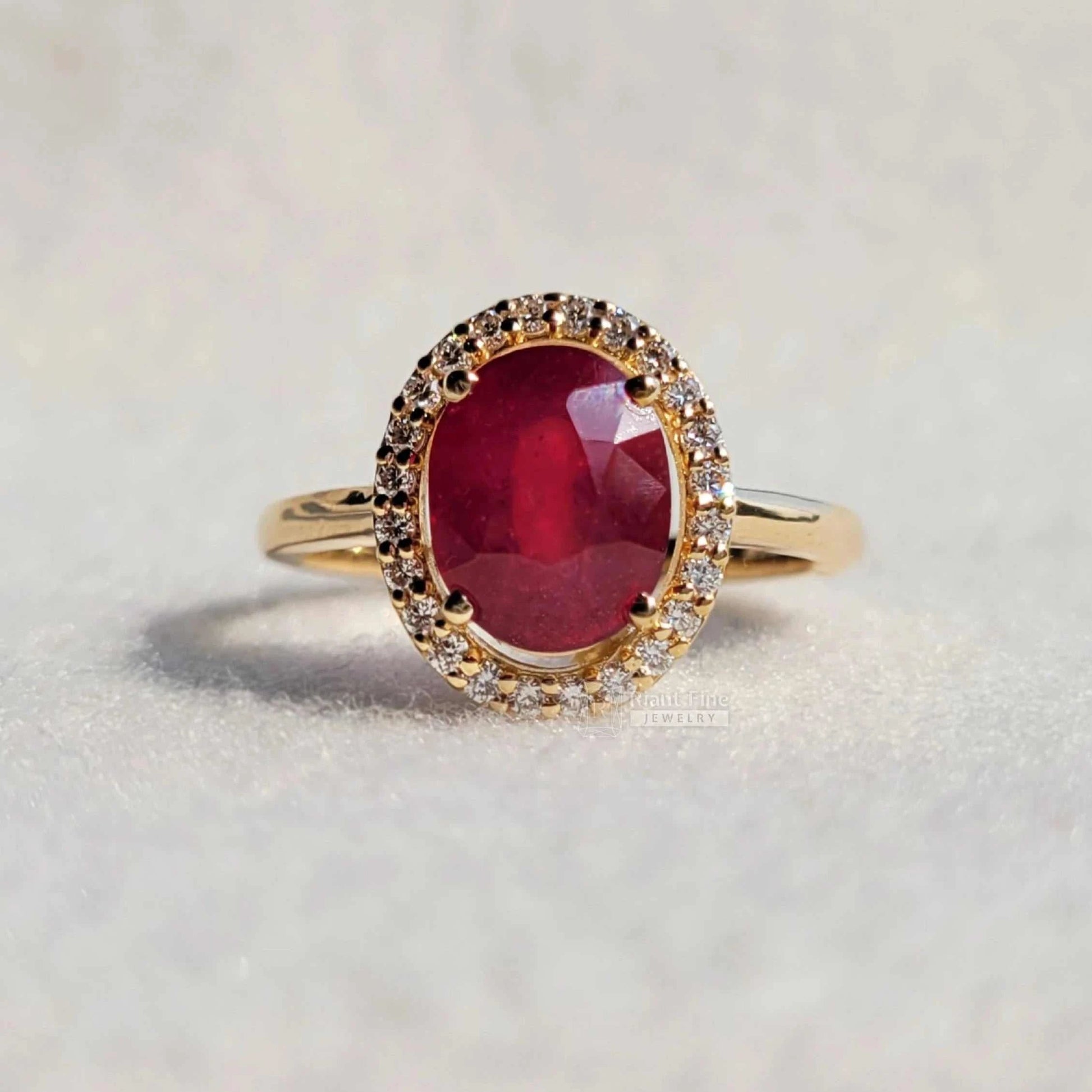Natural Glass Fill Ruby Engagement Ring - Riant Fine Jewelry LLC
