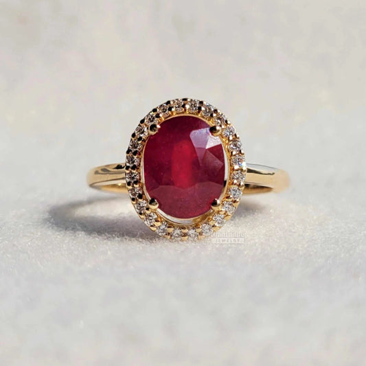 Natural Glass Fill Ruby Engagement Ring - Riant Fine Jewelry LLC