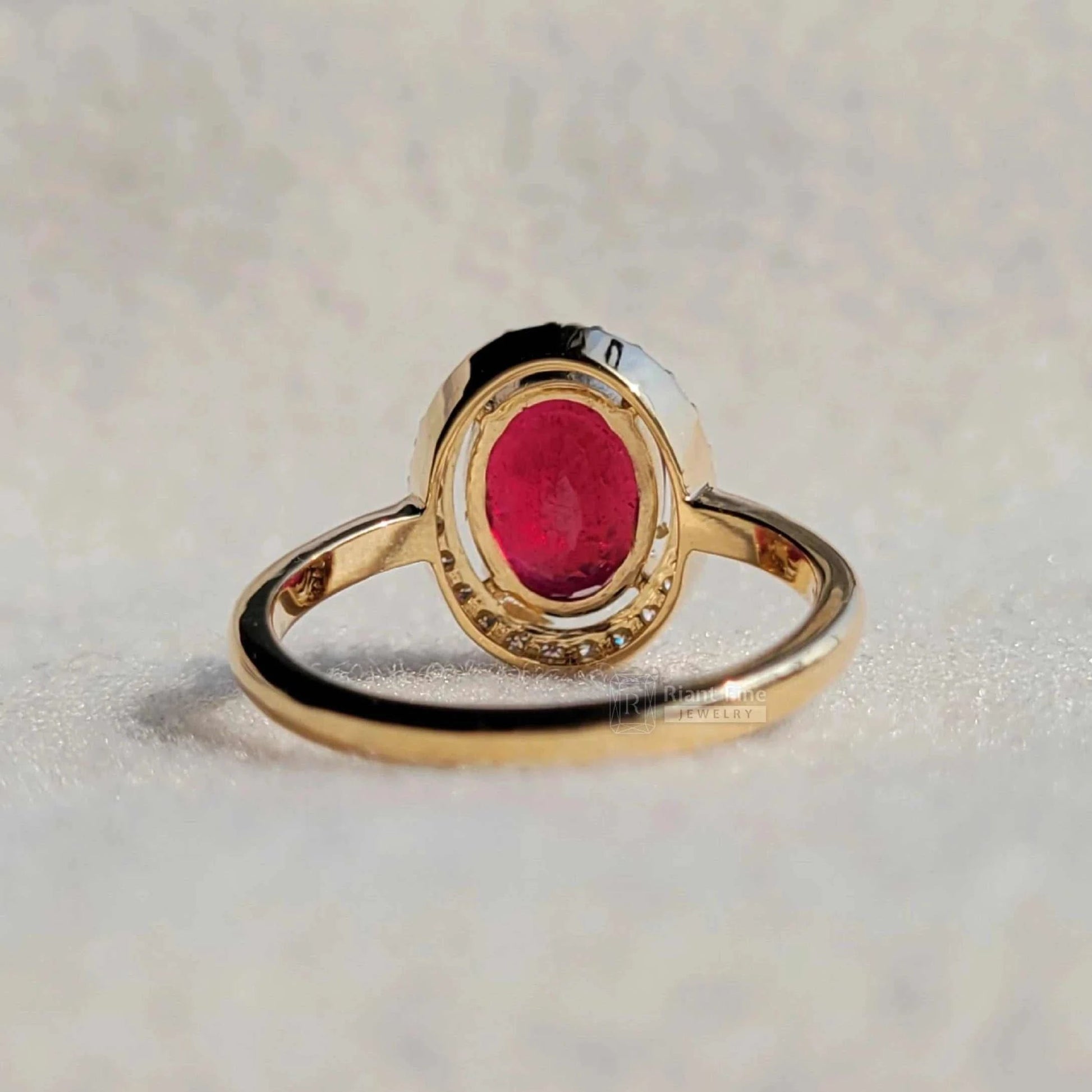 Natural Glass Fill Ruby Engagement Ring - Riant Fine Jewelry LLC
