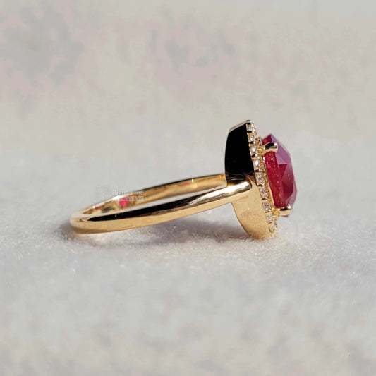 Natural Glass Fill Ruby Engagement Ring - Riant Fine Jewelry LLC