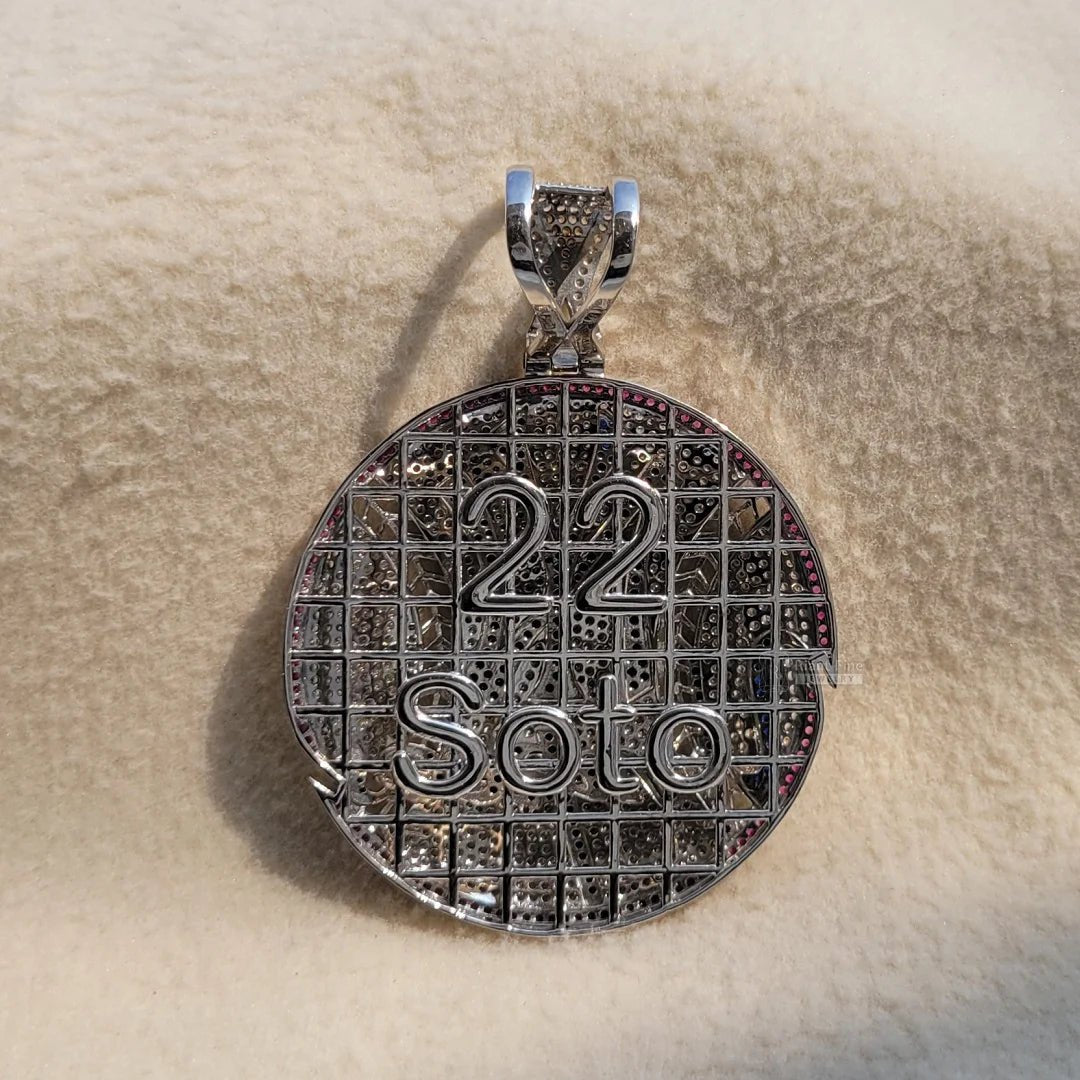 NY Yankees Pendant Necklace With Round Moissanite - Riant Fine Jewelry