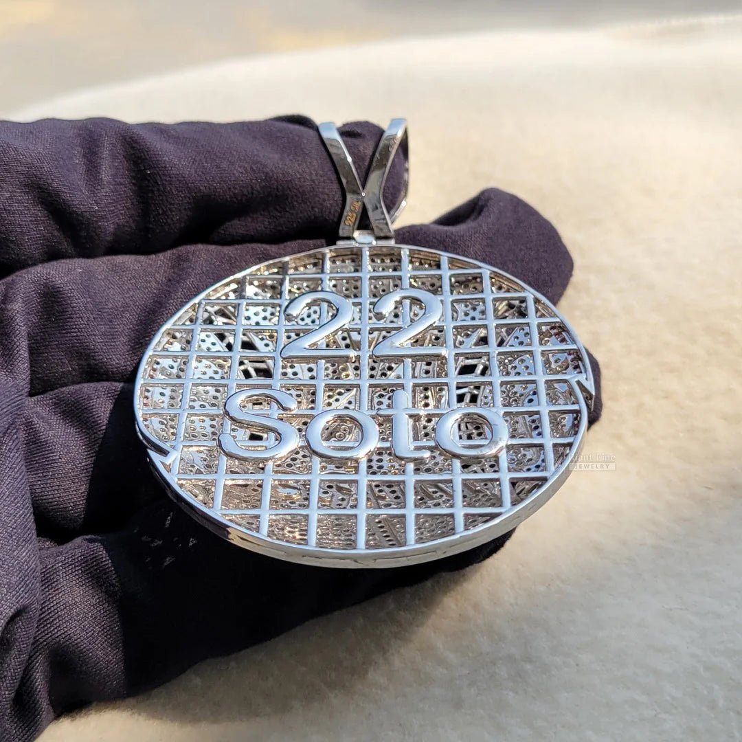 NY Yankees Pendant Necklace With Round Moissanite - Riant Fine Jewelry