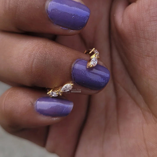 Open Gap Marquise Diamond Half Eternity Band - Riant Fine Jewelry