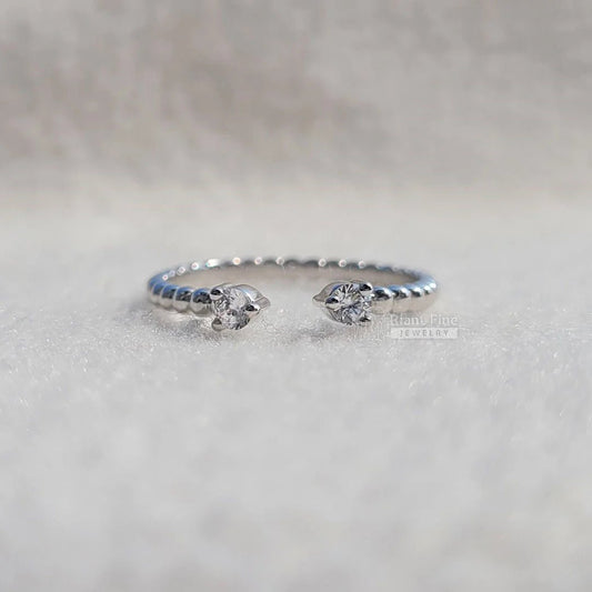 Open Gap Round Diamond Wedding Ring In 14K Gold - Riant Fine Jewelry