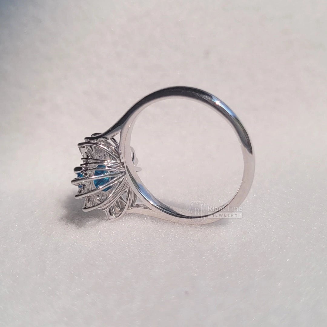 Oval Cut Blue Sapphire Engagement Ring in 14K Gold - Riant Fine Jewelry