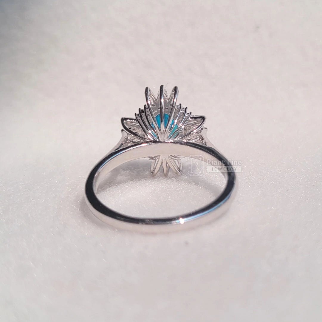 Oval Cut Blue Sapphire Engagement Ring in 14K Gold - Riant Fine Jewelry