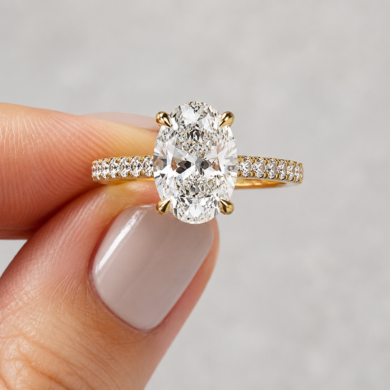 Oval Lab Grown Diamond Pave Ring