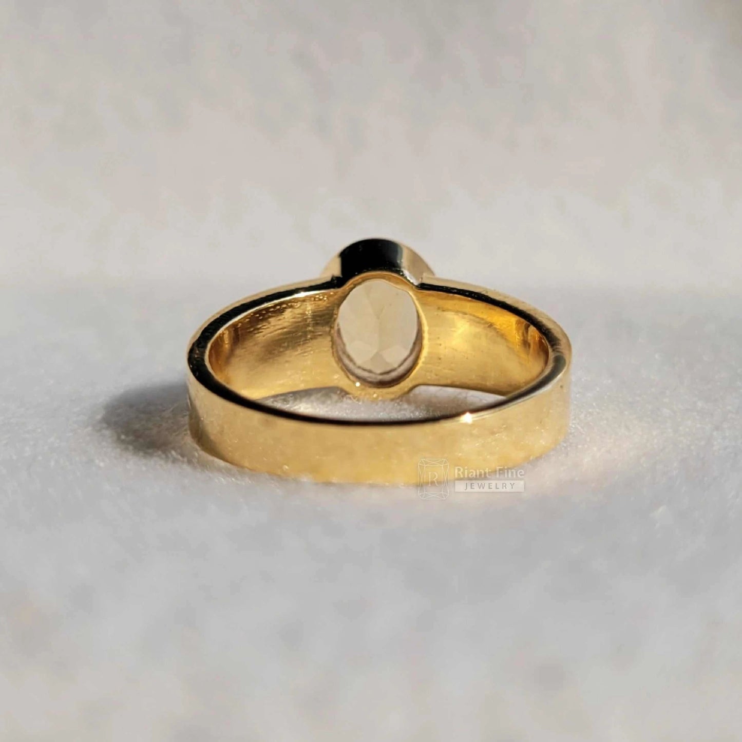 Oval Yellow Sapphire Engagement Ring in 14K Gold - Riant Fine Jewelry LLC