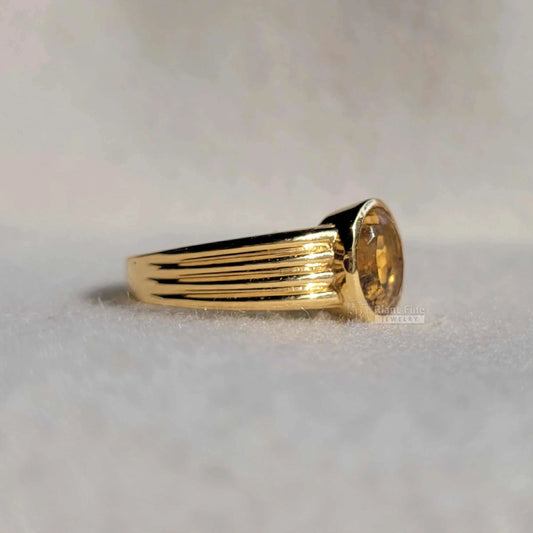 Oval Yellow Sapphire Engagement Ring in 14K Gold - Riant Fine Jewelry LLC