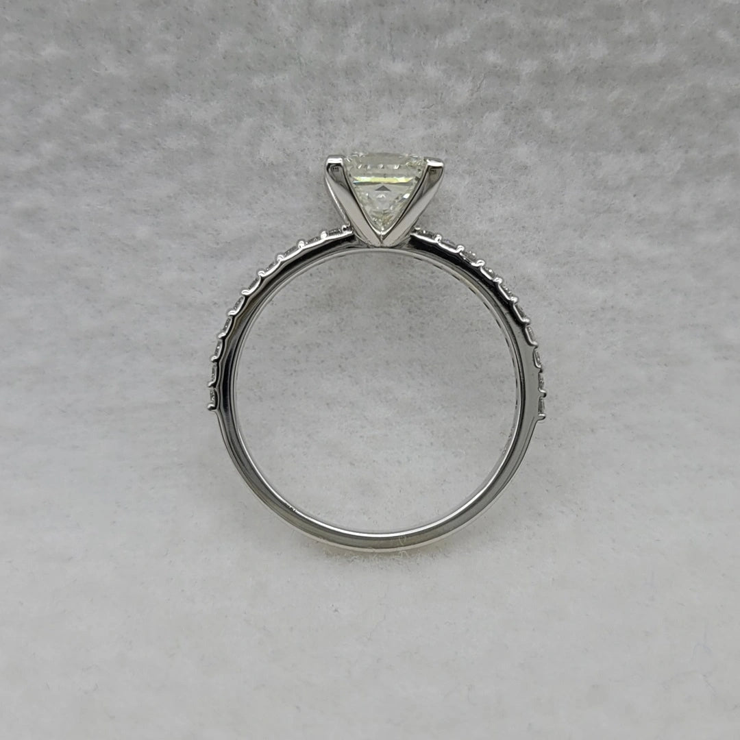 White Gold Princess Diamond Ring for Women