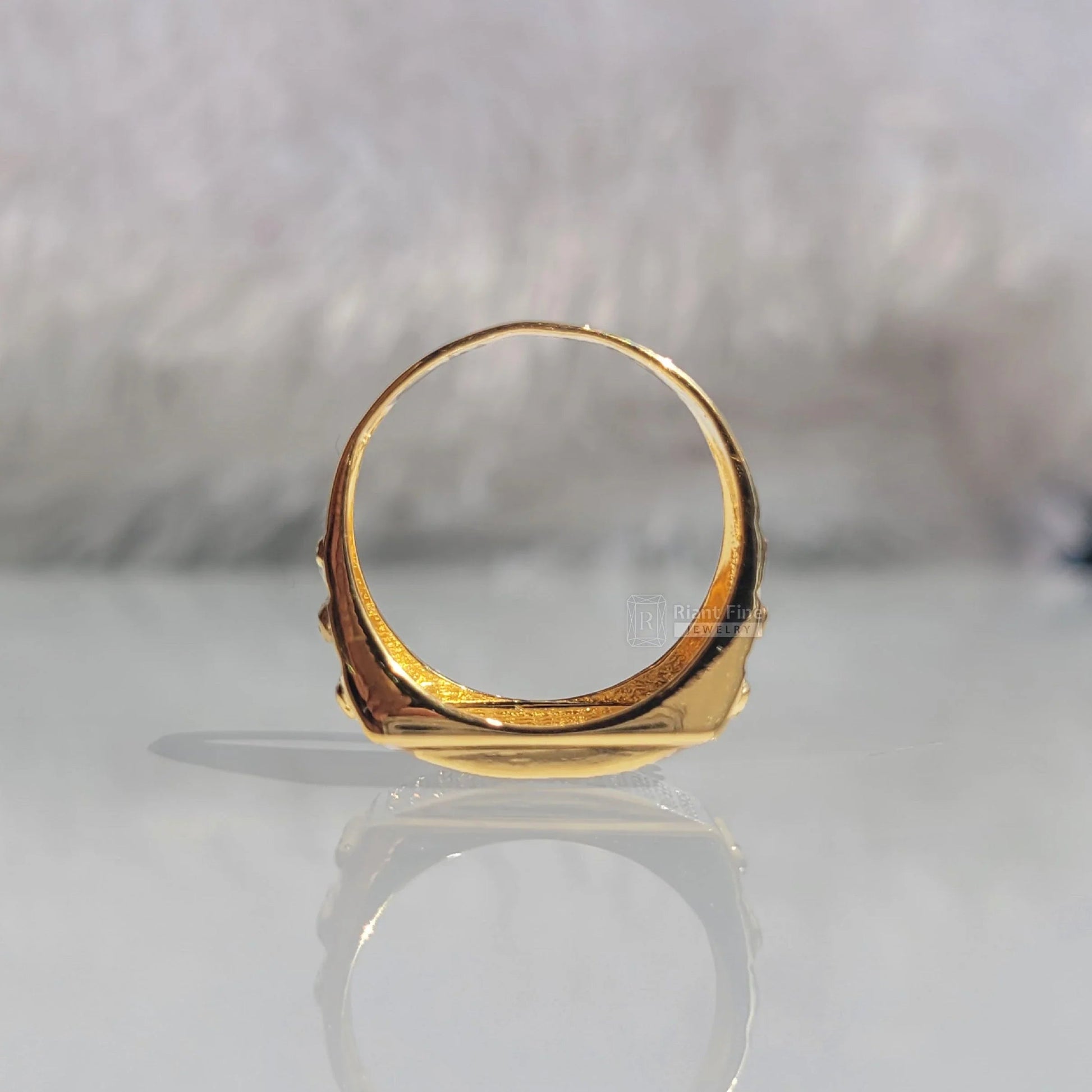 Pave Set Lab Grown Diamond Men's Ring in 14K Gold - Riant Fine Jewelry LLC