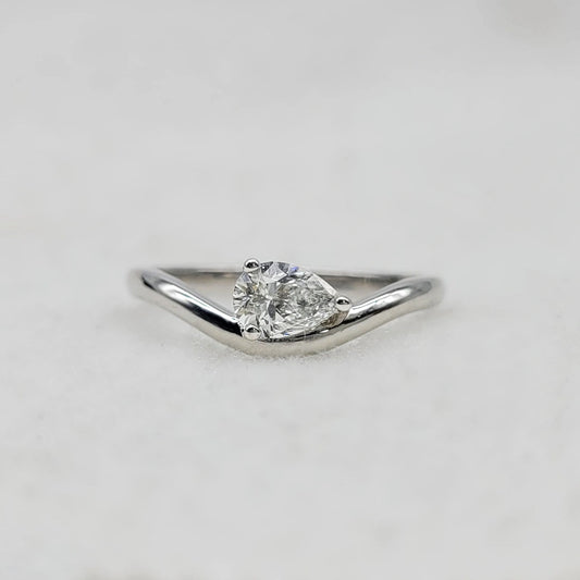 sideways teardrop diamond solitaire ring collection