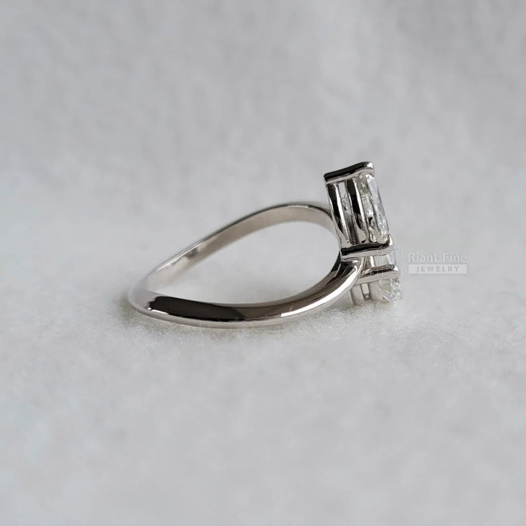 Pear Cut Lab Grown Diamond Toi Et Moi Engagement Ring - Riant Fine Jewelry LLC