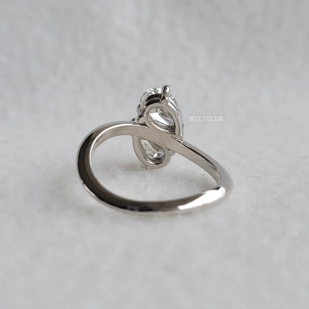 Pear Cut Lab Grown Diamond Toi Et Moi Engagement Ring - Riant Fine Jewelry LLC
