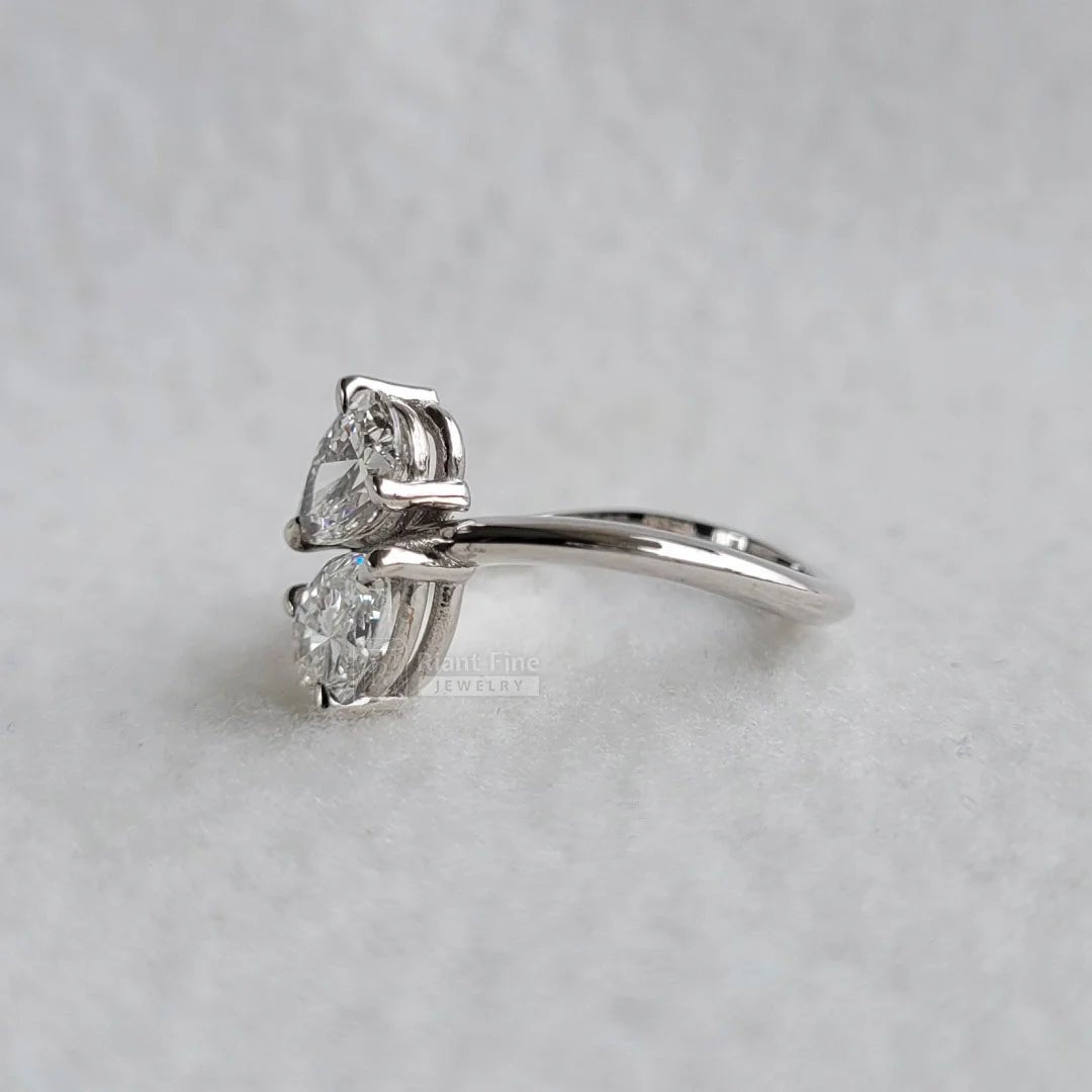 Pear Cut Lab Grown Diamond Toi Et Moi Engagement Ring - Riant Fine Jewelry LLC