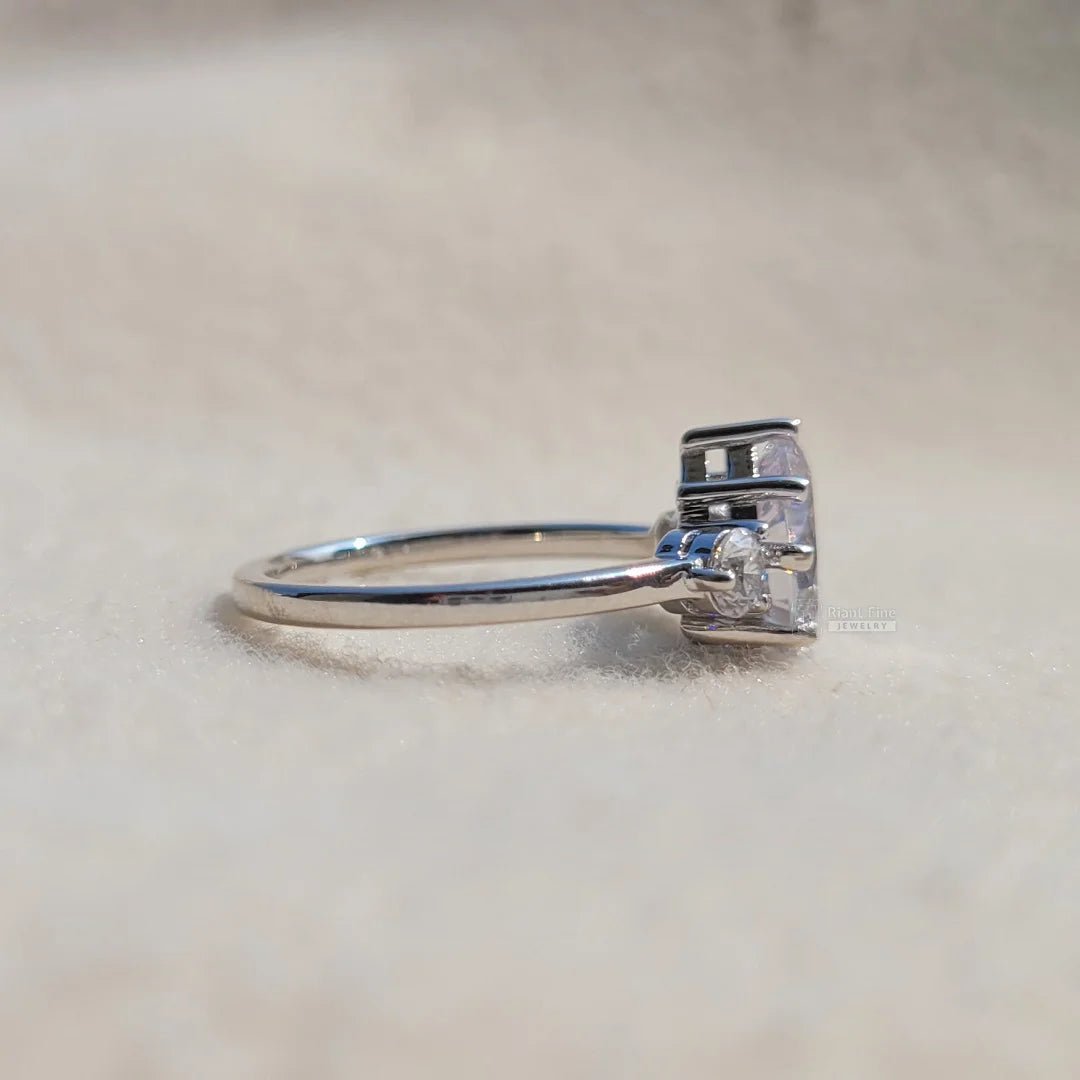 Pear Diamond Three Stone Engagement Ring in Gold - Riant Fine Jewelry