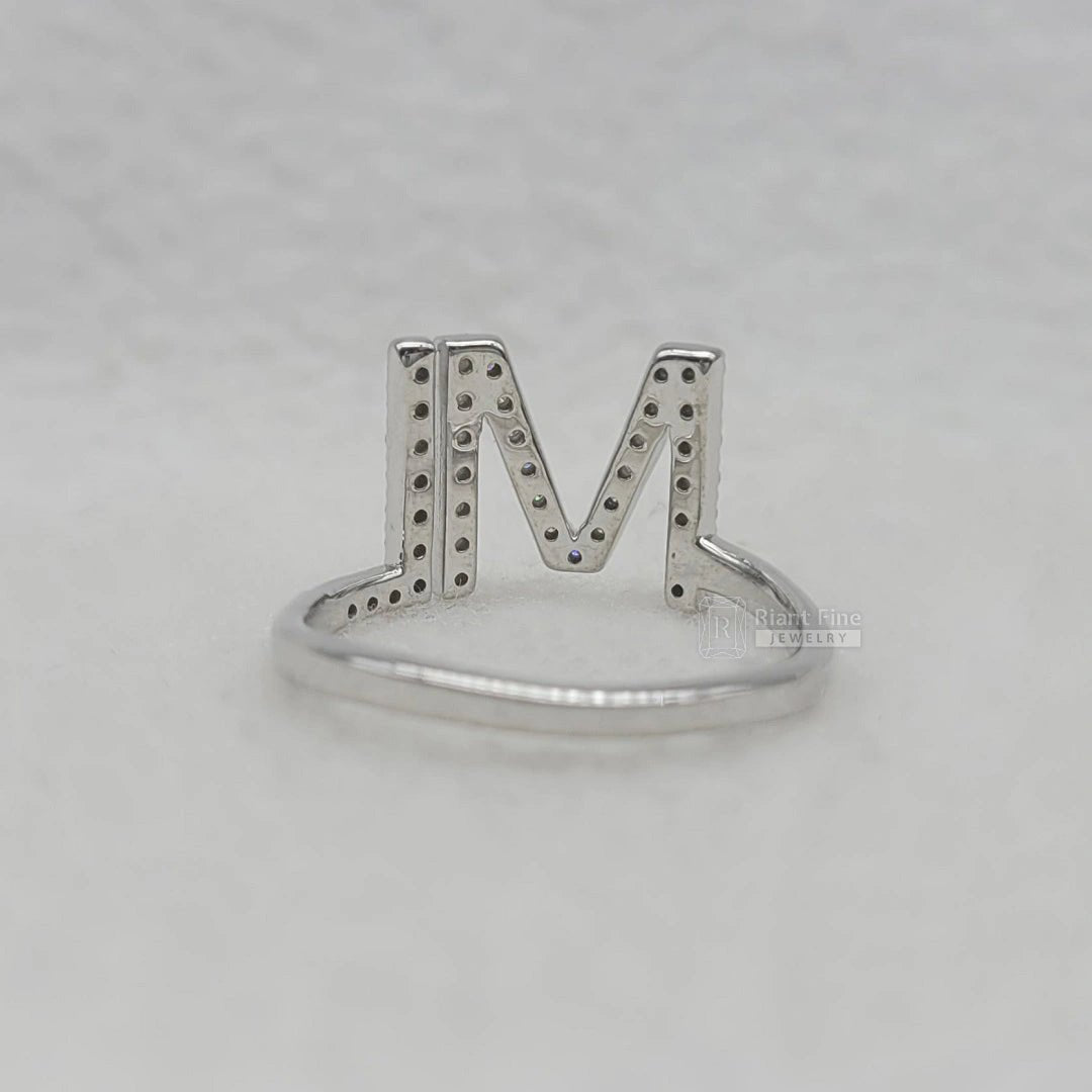Personalized Initial Diamond Ring in 14K Gold - Riant Fine Jewelry LLC