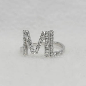 Personalized Initial Diamond Ring in 14K Gold