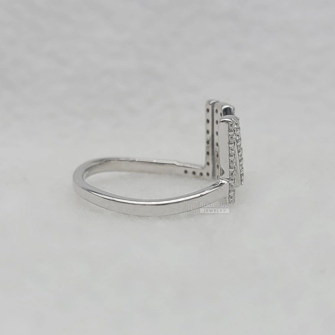 Personalized Initial Diamond Ring in 14K Gold - Riant Fine Jewelry LLC