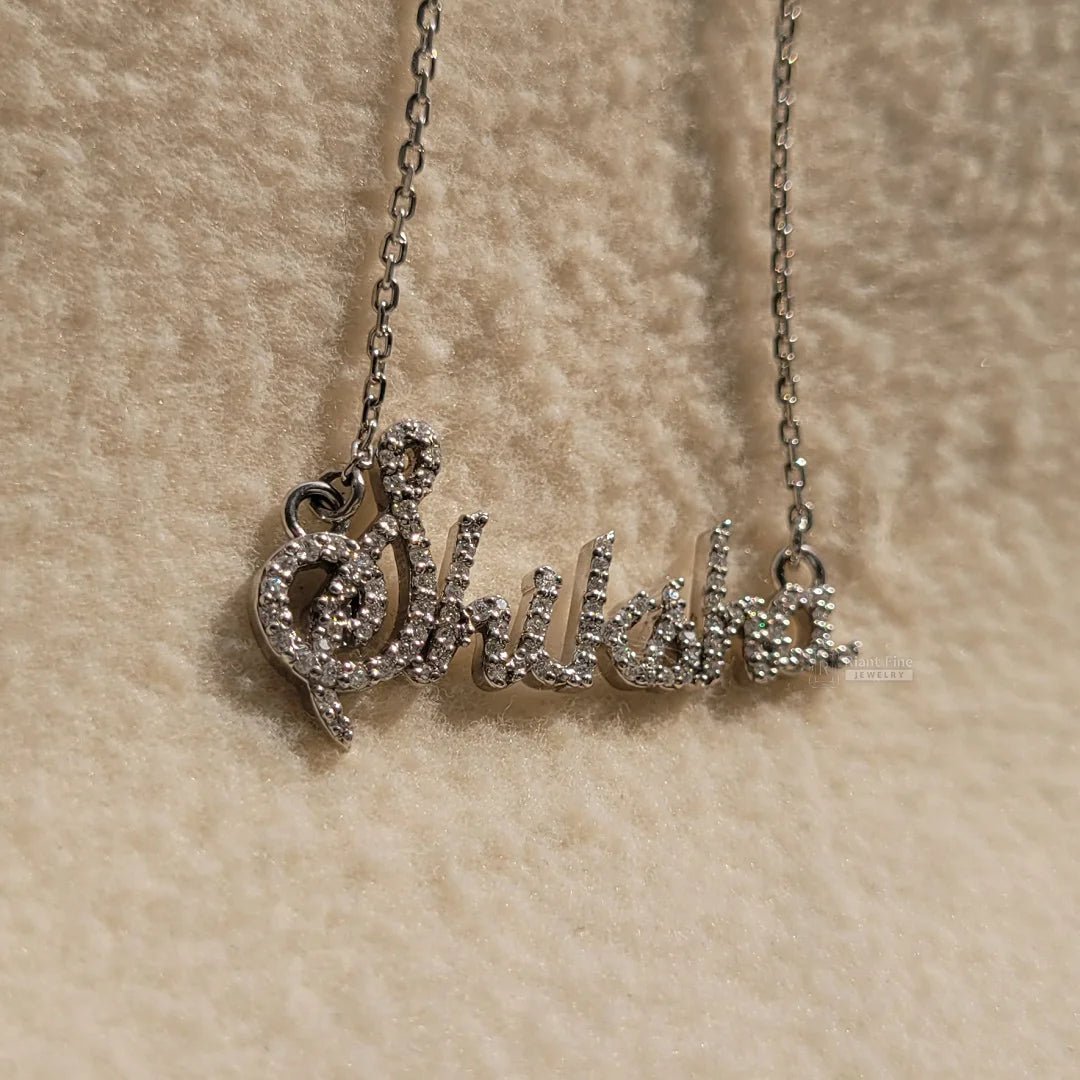 Personalized Round Diamond Initial Necklace in Gold - Riant Fine Jewelry