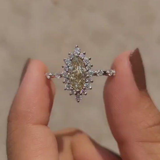 Yellow Halo Engagement Ring