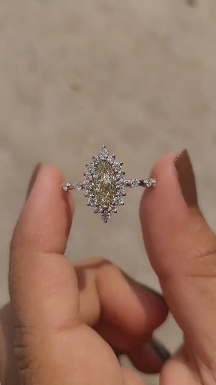 Yellow Halo Engagement Ring