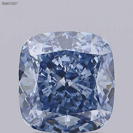 Cushion Lab Grown Blue Diamond For Engagement Ring