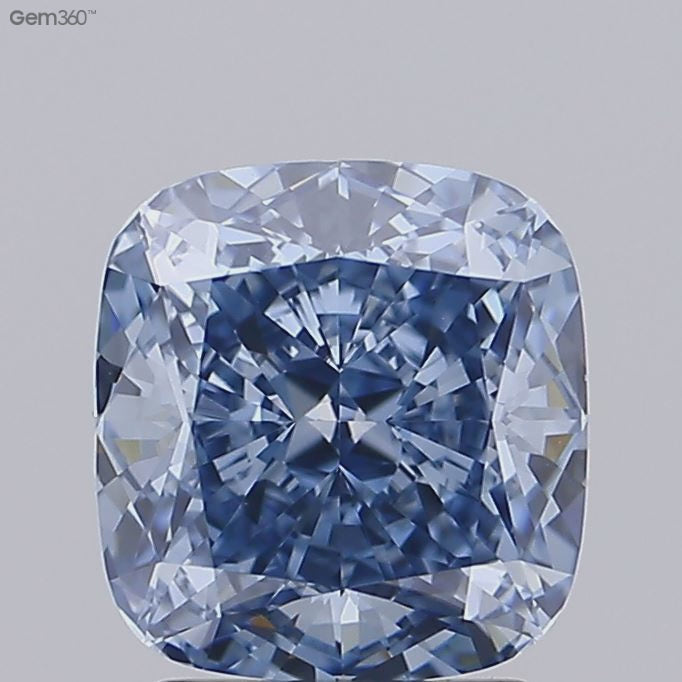 Cushion Lab Grown Blue Diamond For Engagement Ring