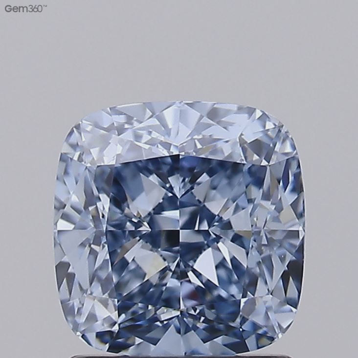 1.50 Ct Fancy Vivid Blue Cushion Lab Diamond Video