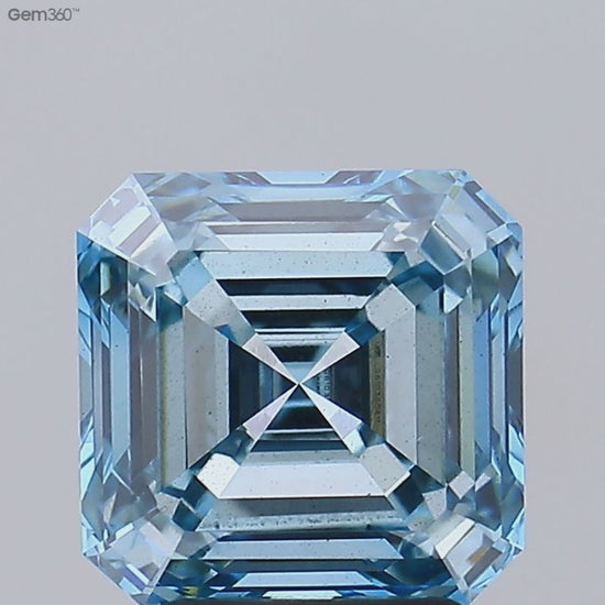 3.27 Ct Fancy Intense Blue Asscher Lab Grown Diamond Video