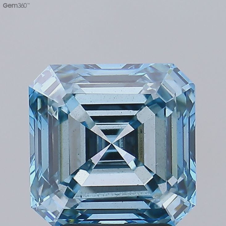3.27 Ct Fancy Intense Blue Asscher Lab Grown Diamond Video