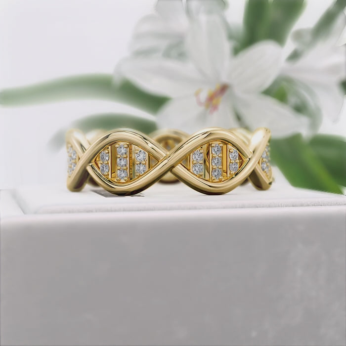 DNA-Style-Round-Lab-Grown-Diamond-Eternity-Ring-in-14K-Gold - Video
