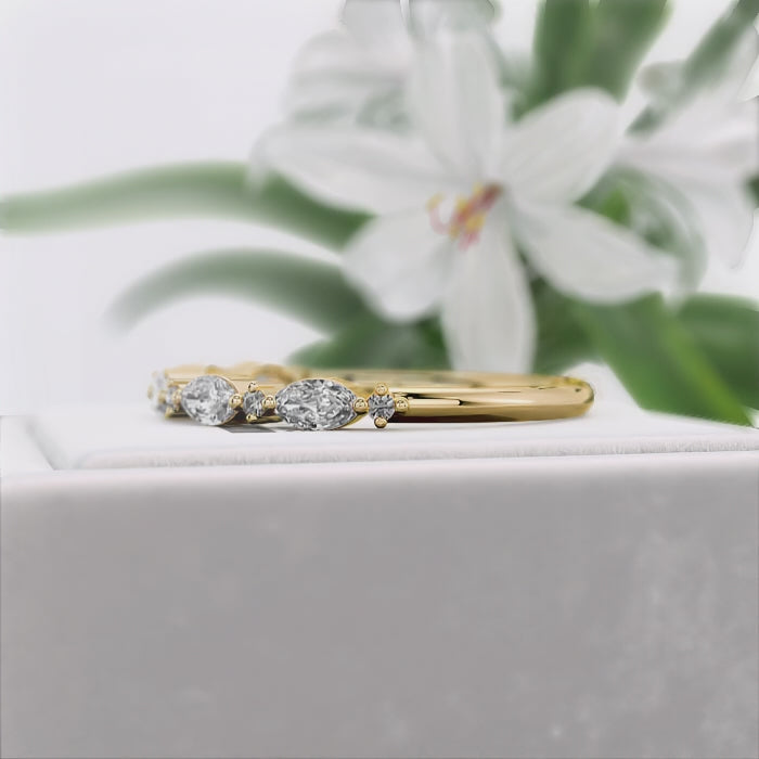Marquise-Diamond-Lab-Grown-Eternity-Band-White-Gold-360°