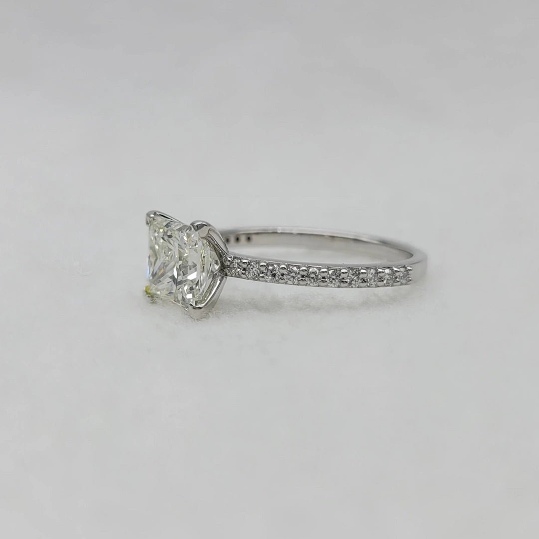 Princess Cut Lab Grown Diamond Engagement Ring in 14K White Gold - Riant Fine Jewelry LLC