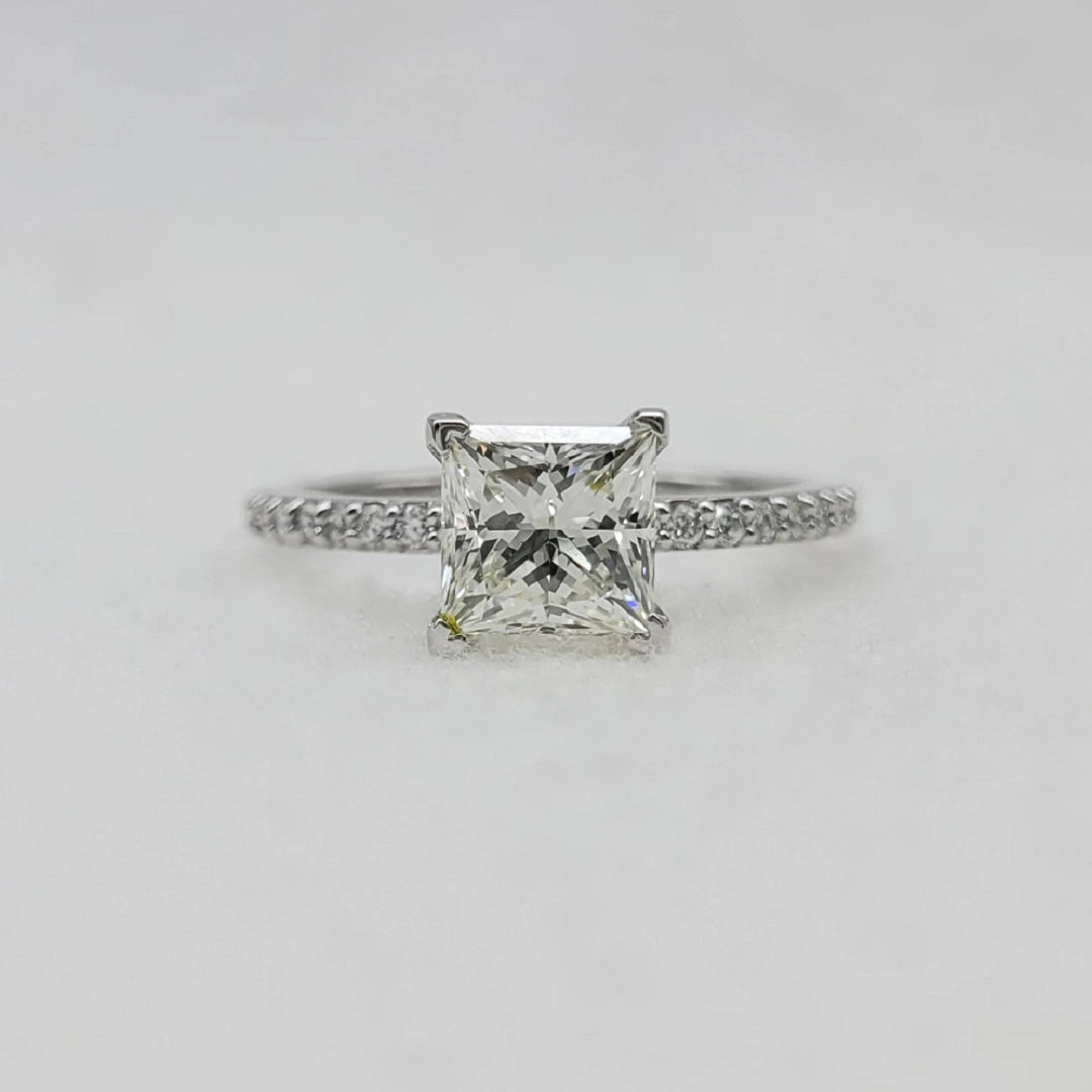 Princess Cut Lab Grown Diamond Engagement Ring
