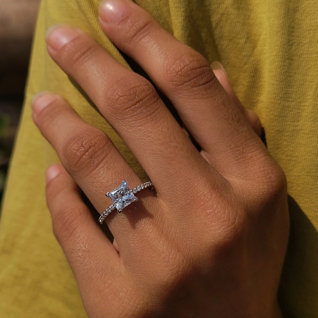 Princess Diamond Engagement Ring in 14K White Gold