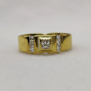 Princess Lab Grown Diamond Men's Wedding Band in 14K Gold