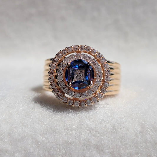Princess Lab Grown Diamond Sapphire Bridal Wedding Ring - Riant Fine Jewelry LLC