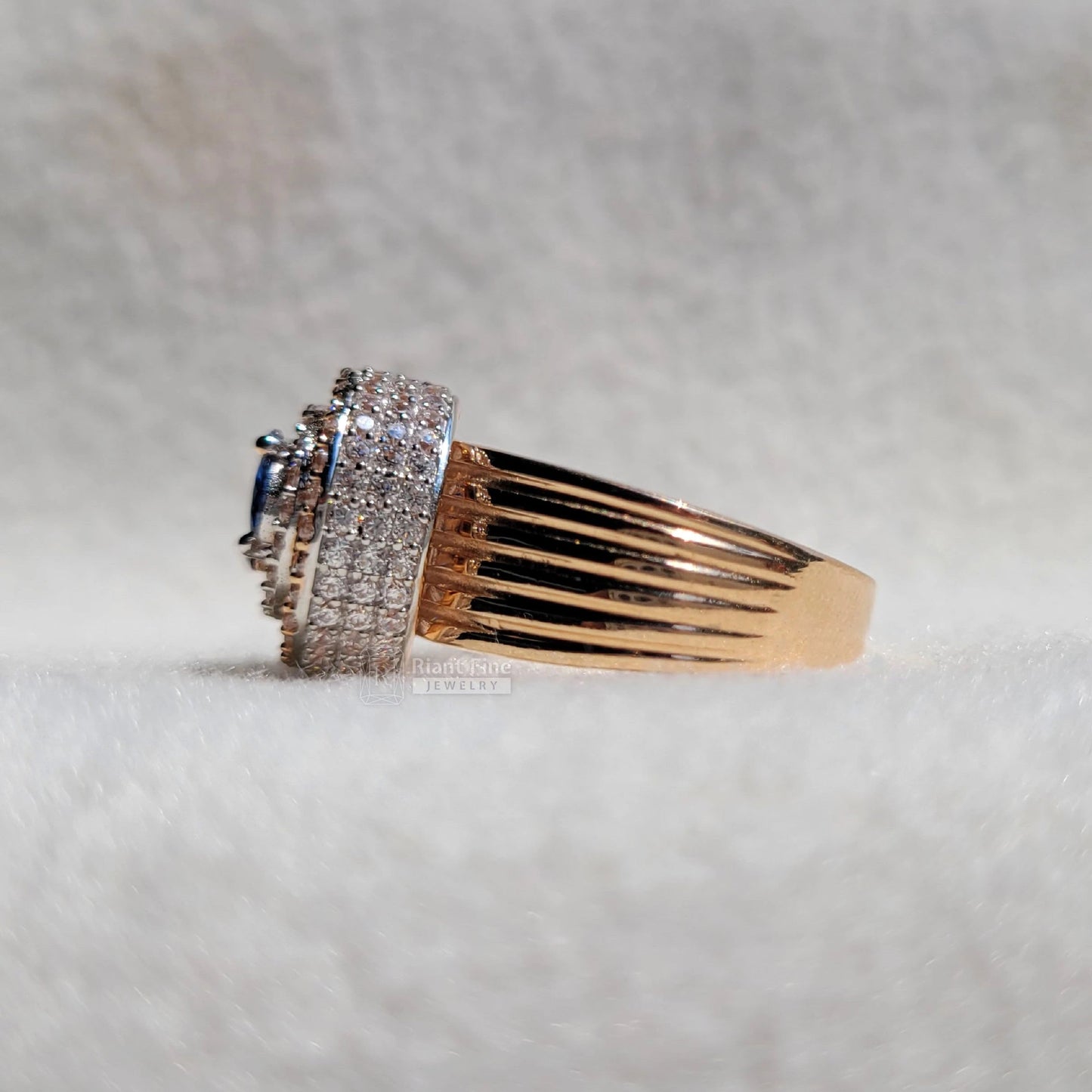 Princess Lab Grown Diamond Sapphire Bridal Wedding Ring - Riant Fine Jewelry LLC