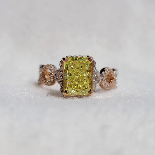 1.5 Ct Yellow Radiant Diamond Ring