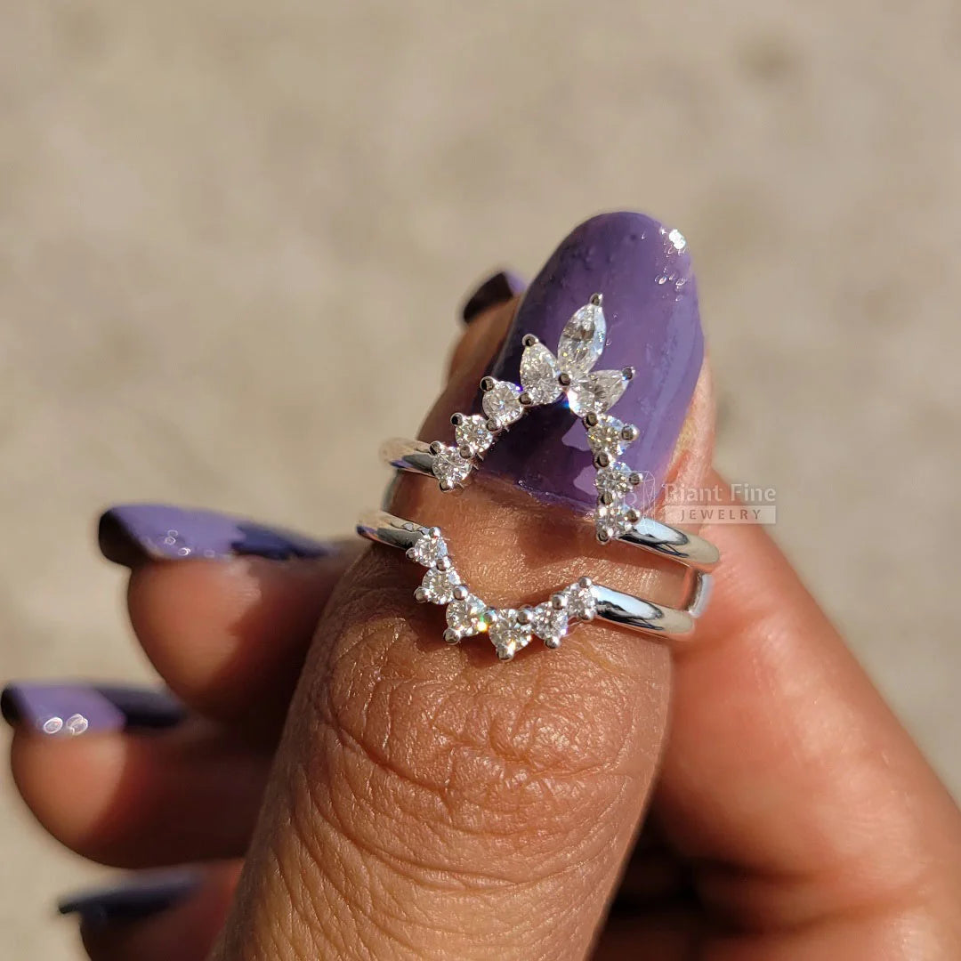 Lab Grown Diamond Wedding Ring Enhancer In 14K Gold