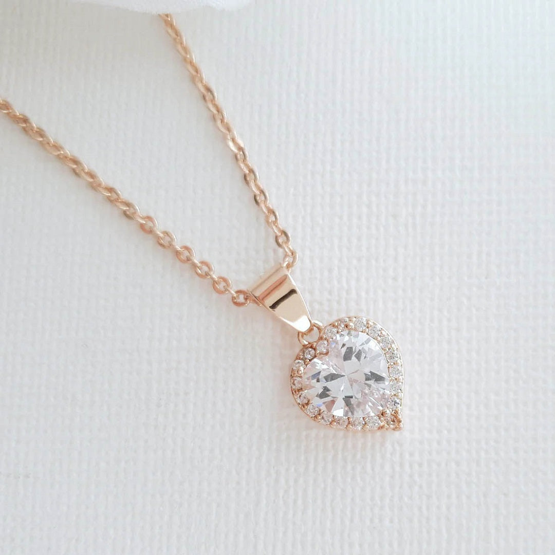 14K Rose Gold Moissanite Pendant
