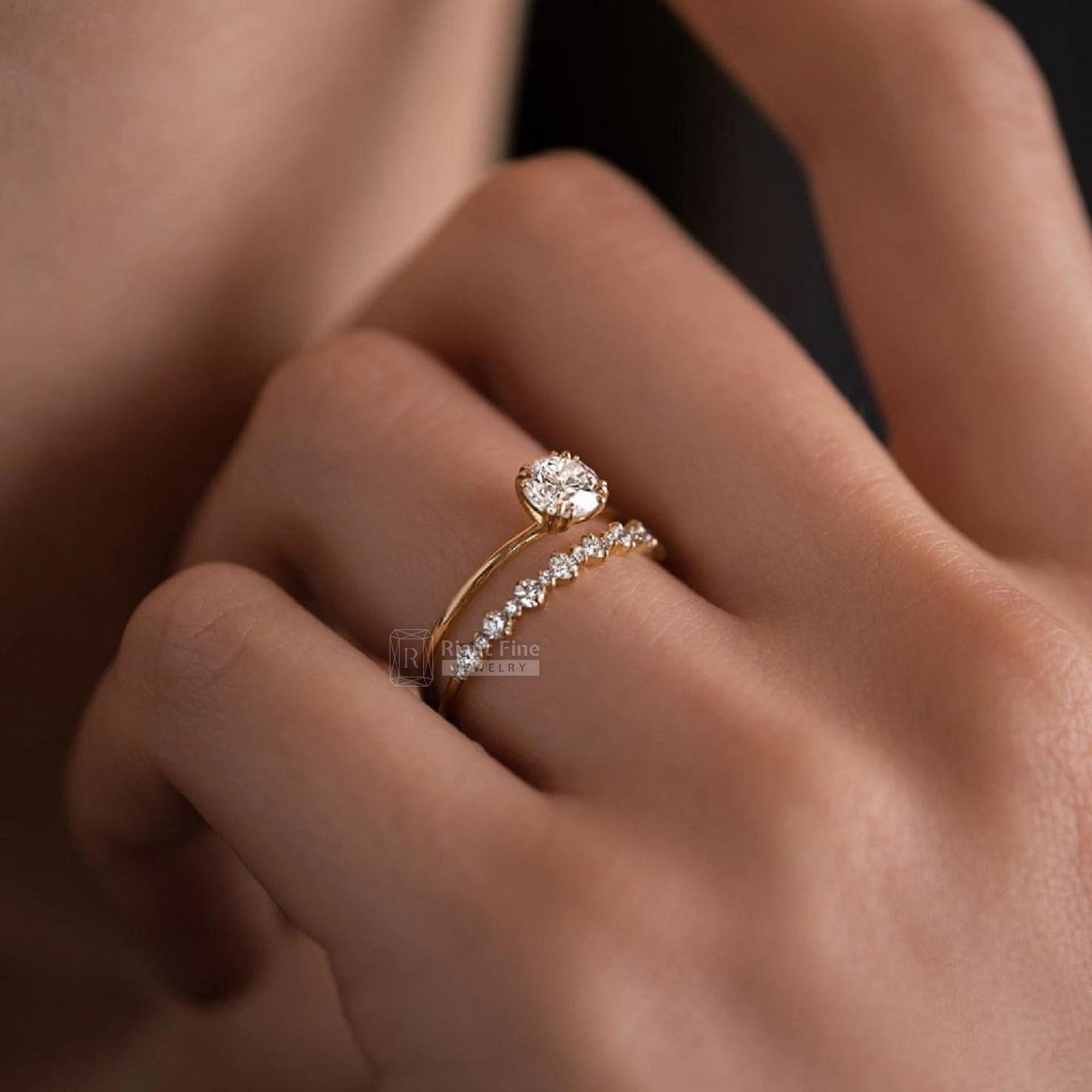 Romantic Round Diamond Solitaire Engagement Ring - Riant Fine Jewelry LLC
