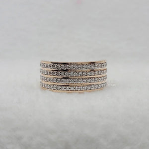 Rose Gold Men's Wedding Band with Round Diamonds