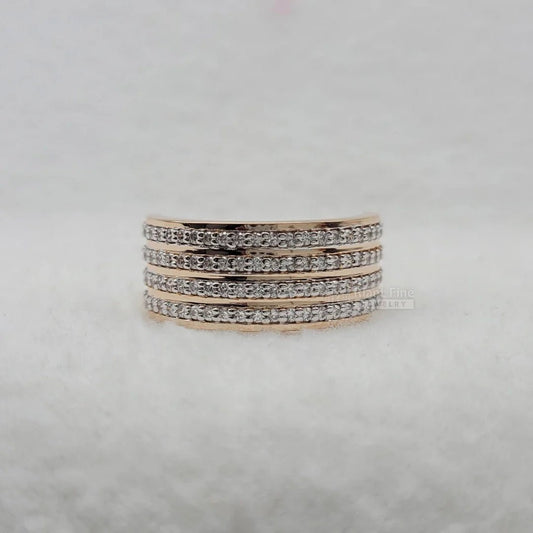 Rose Gold Men's Wedding Band with Round Diamonds - Riant Fine Jewelry